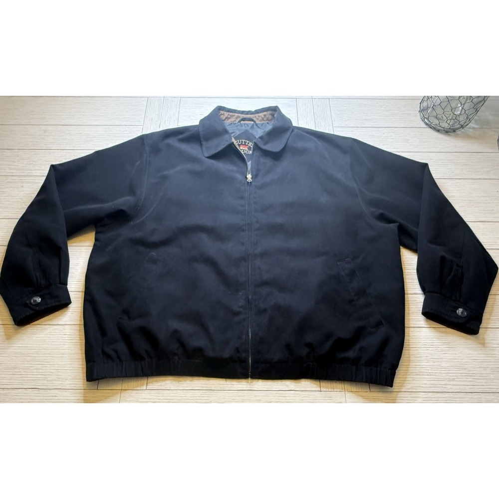 Cutter & Buck Men's Zip Front Black Faux Suede Collared Jacket Sz 2XL. Outdoor.
